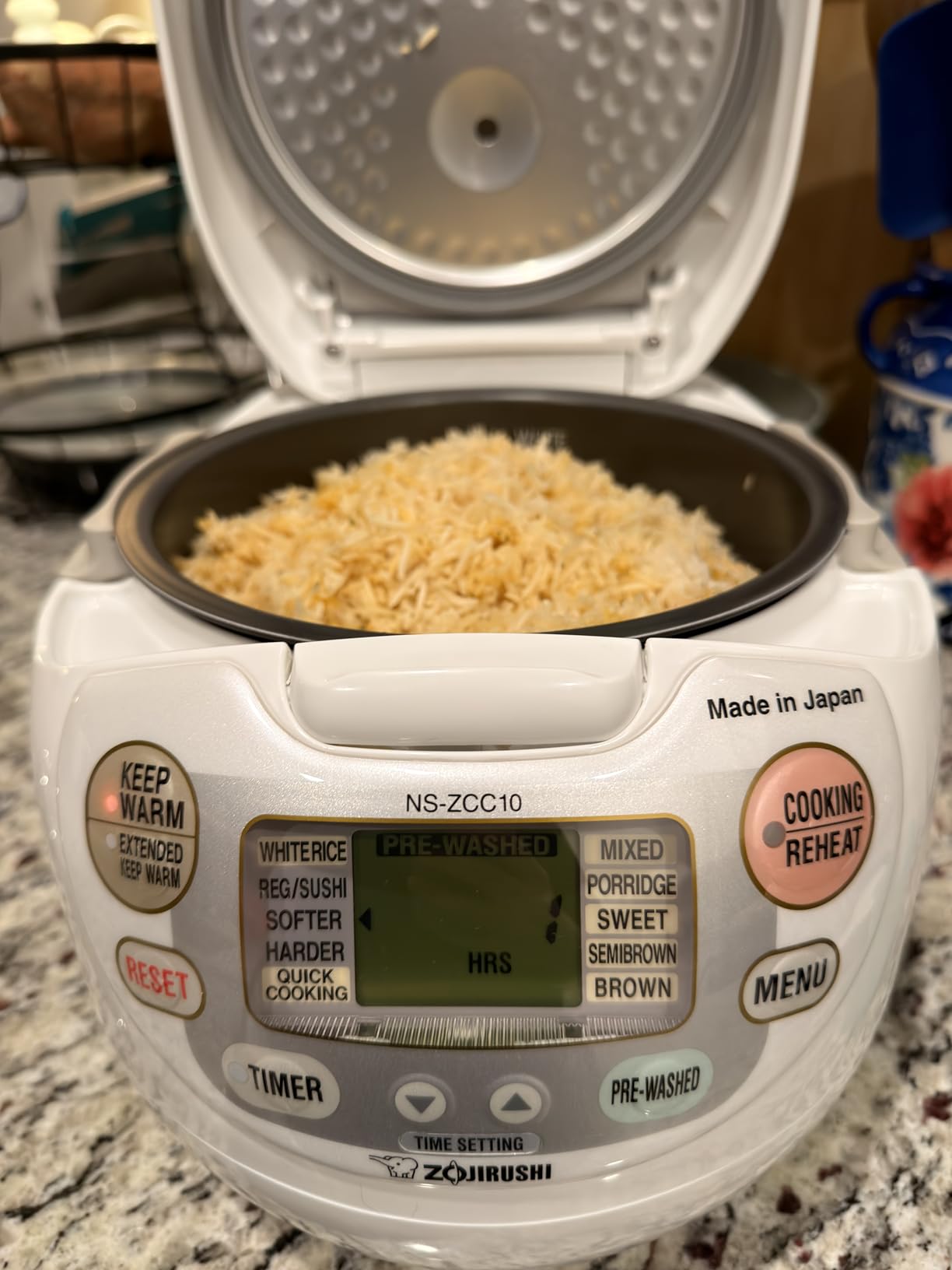 Zojirushi Ns ZCC10 Neuro Fuzzy Rice Cooker and Warmer (White) | 5.5-Cup Neuro Fuzzy Rice Cooker, Menu Settings for White, Brown, Porridge, Quick, Nonstick Spherical Pan, Made in Japan customer photo 1