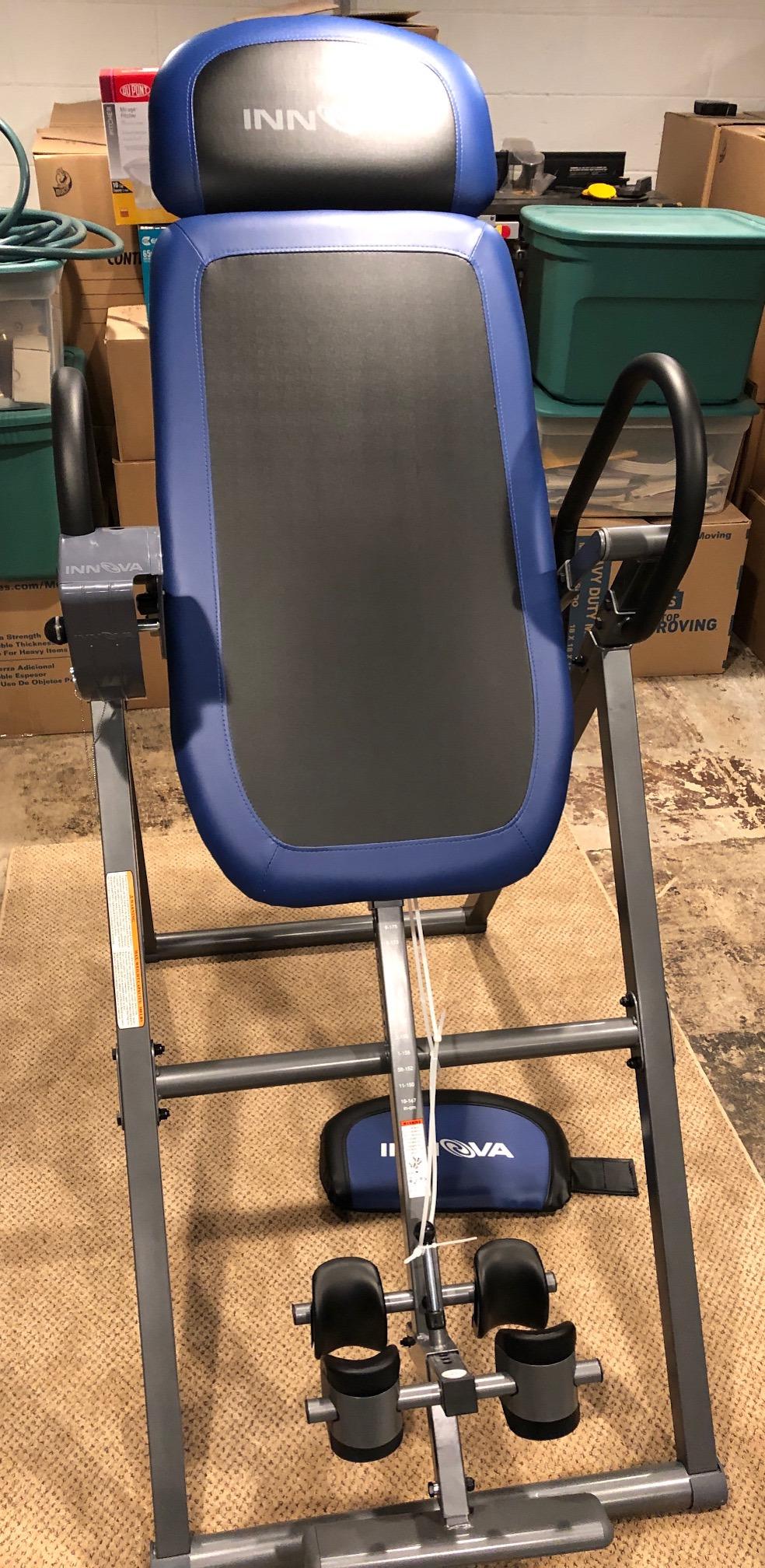 INNOVA HEALTH AND FITNESS ITM4800 Advanced Heat and Massage Inversion Table,Black/ Blue / Gray customer photo 2