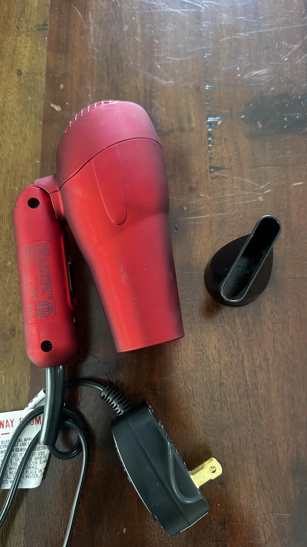 Conair Mini Pro Hair Dryer, Travel Hair Dryer with Folding Handle, Red customer photo 2