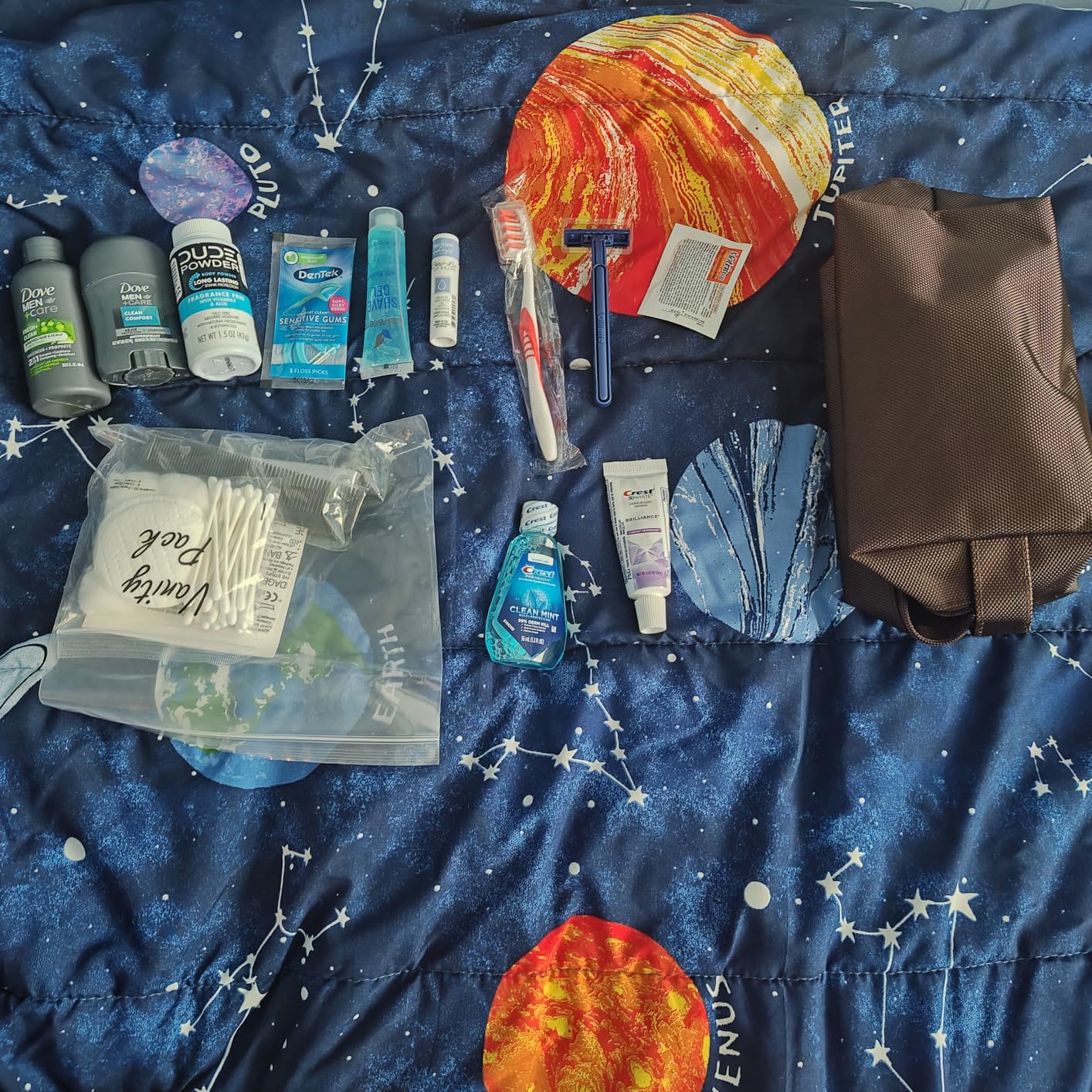 Convenience Kits International Men's Premium 20-Piece Kit with Travel Size TSA Compliant Essentials Featuring Dove Men & Care Products in Brown Dopp Bag customer photo 1