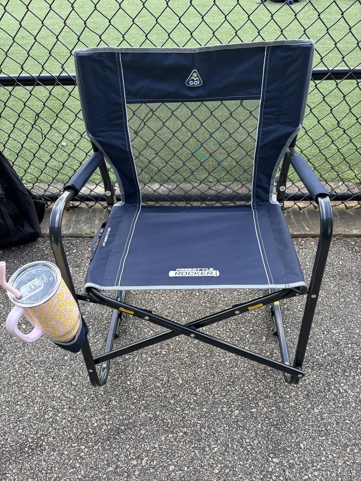 GCI Outdoor Freestyle Rocker Camping Chair | Portable Folding Rocking Chair with Solid, Durable Armrests, Drink Holder & Comfortable Backrest - Cinnamon customer photo 2