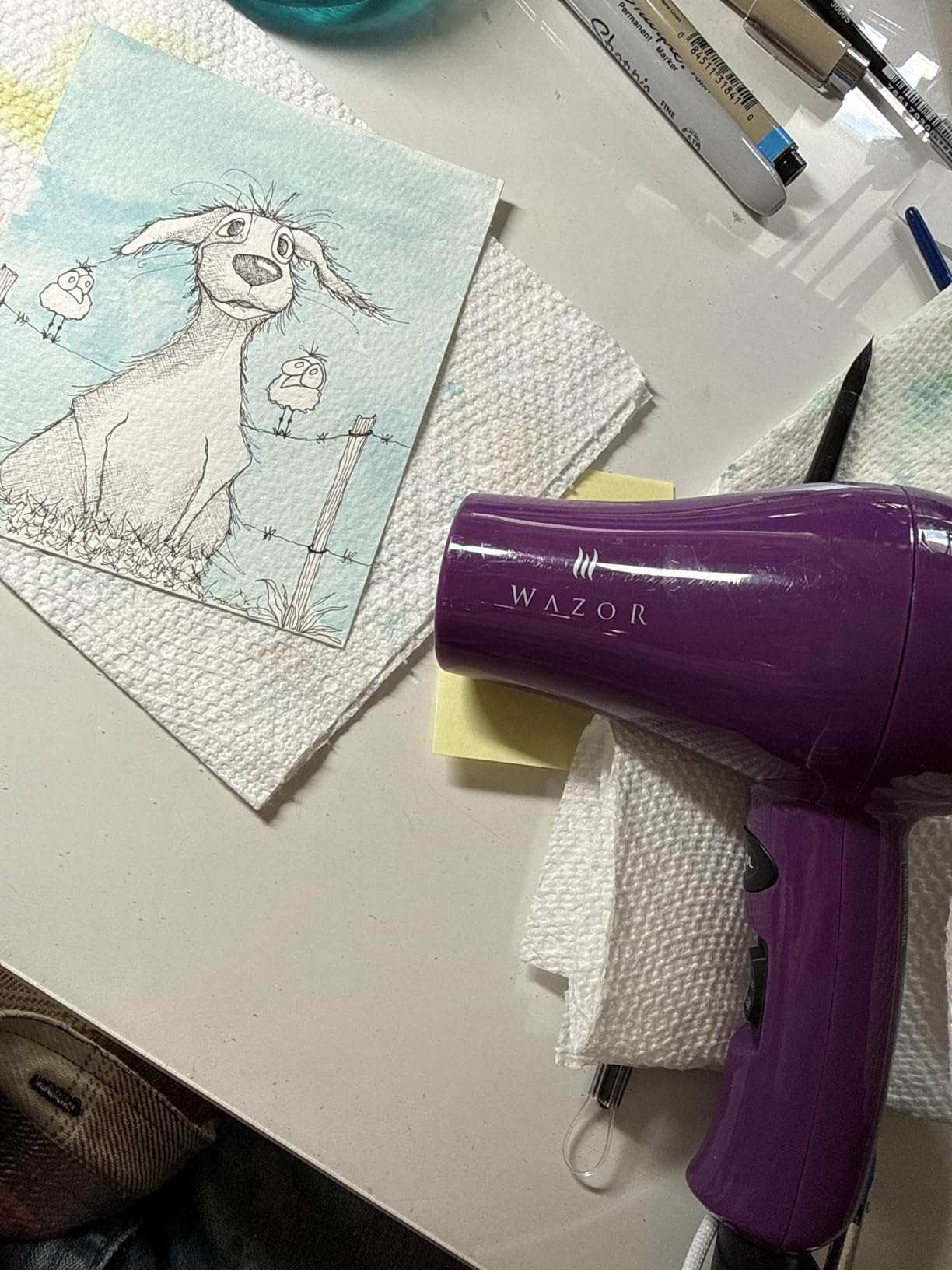 Mini Lightweight Hair Dryer for Pour Painting & RV Compact Travel Blow Dryer for Kids 1000W Ionic Dryer with Concentrator, Cool Shot Button customer photo 1