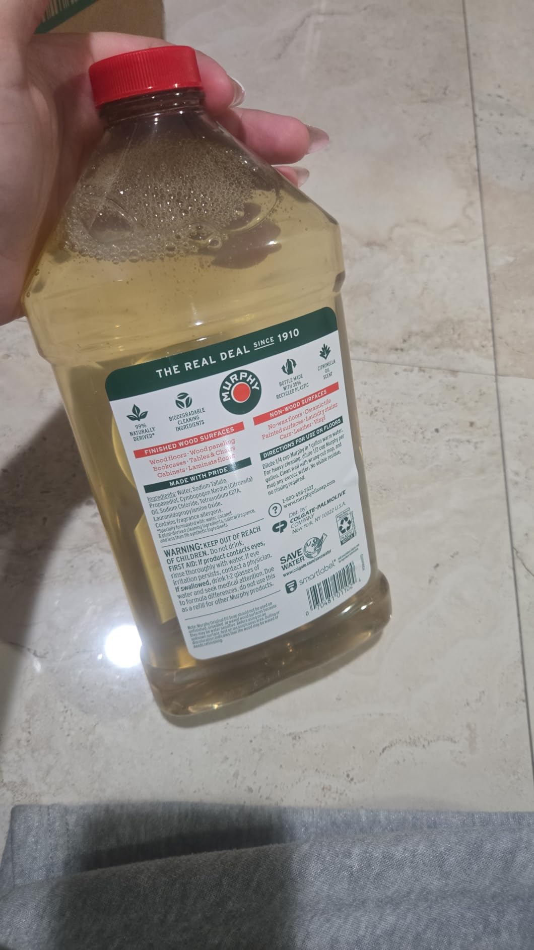 Murphy Oil Soap Concentrated Formula, Wood Cleaner, No-Rinse Floor Cleaner, Citronella Oil Scent, 32 fl oz Bottle (3 Pack) customer photo 1