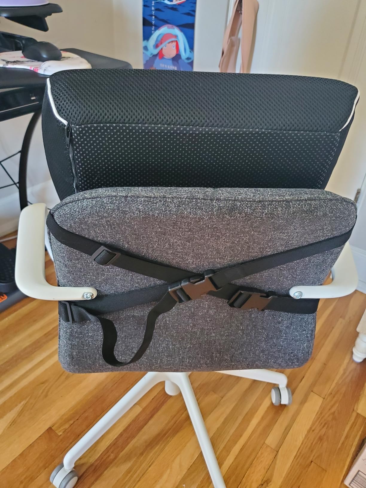 Lumbar Support Pillow for Office Chair, Office Home Essentials, Gifts for Mom, Dad, Back Support Pillow for Car, Chair Cushions, Back Pain Relief Improve Posture, Mesh Cover Double Adjustable Straps customer photo 1
