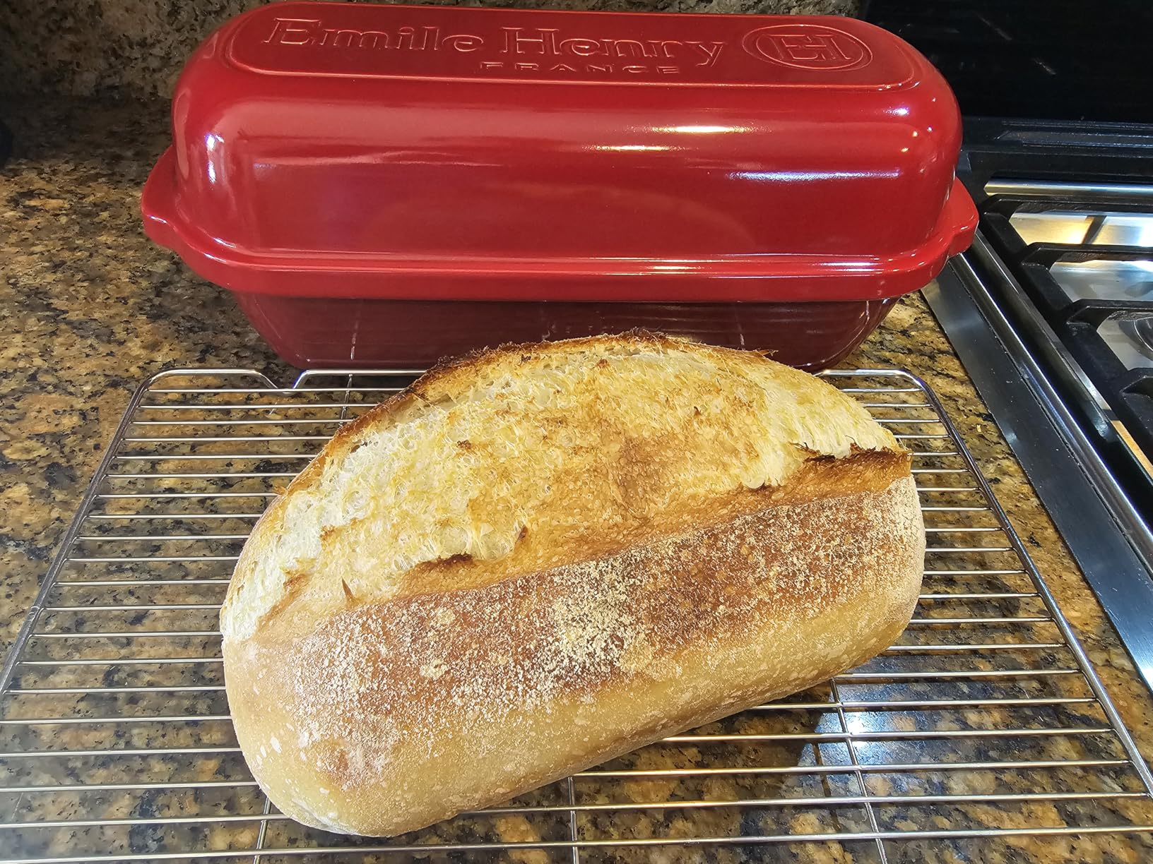 Emile Henry Italian Bread Loaf Baker, Burgundy customer photo 1