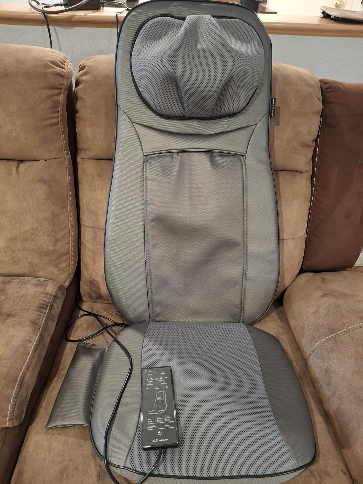 Snailax Shiatsu Neck & Back Massager with Heat Chair Pad Kneading Massage | Men Women Gift, Adjustable Neck Massage, Spot & Rolling Massage, Seat Vibration, 5/10/15 Min Timer customer photo 1