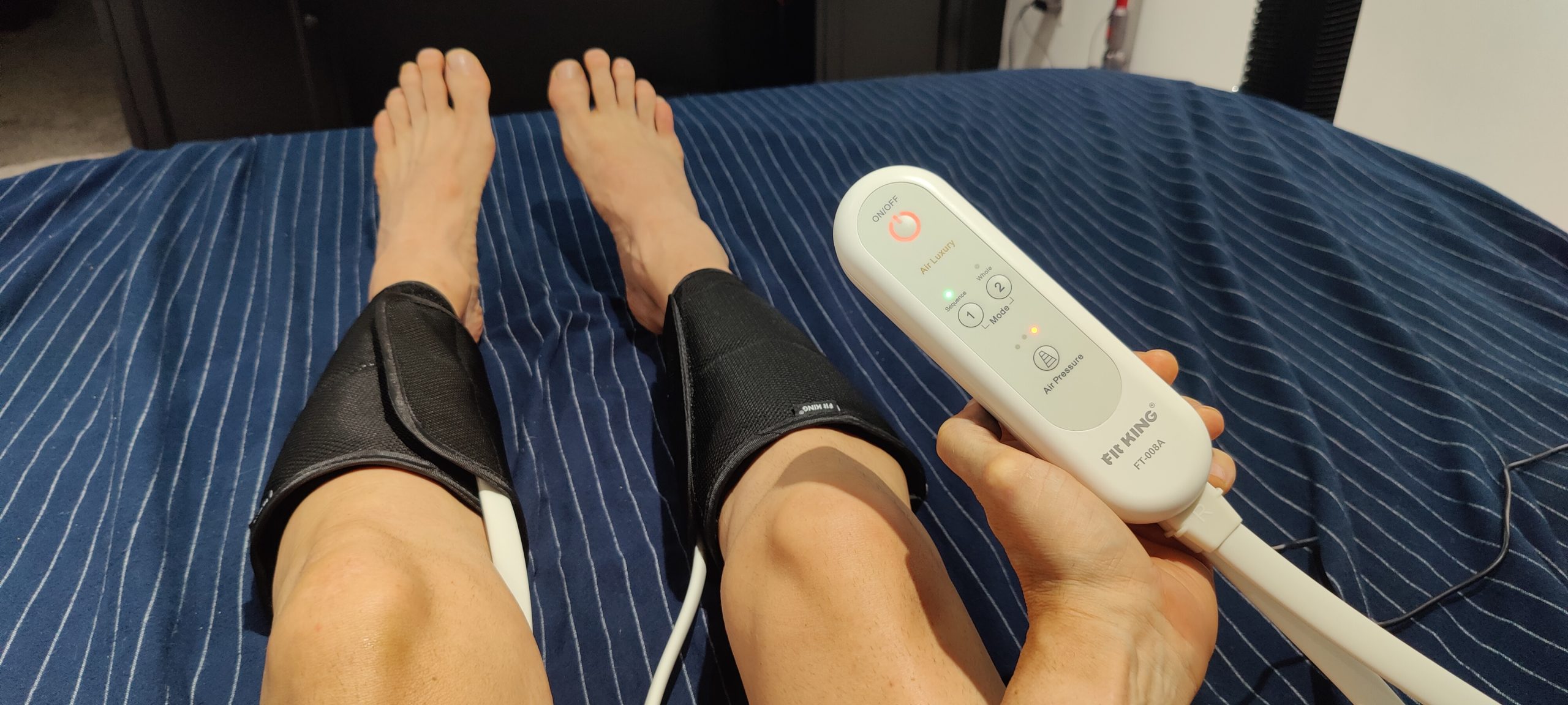 FIT KING Air Compression Leg Massager, Sequential Compression Device with 2 Modes & 3 Intensities, Calf Massager with Adjustable Fabric, FSA-HSA customer photo 2