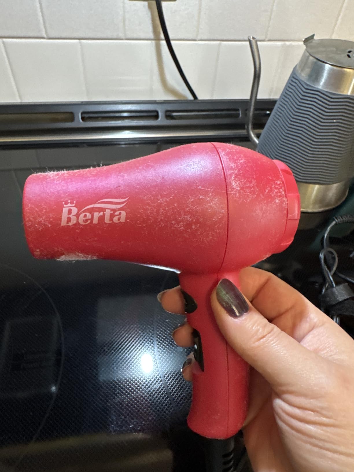 Travel Mini Hair Dryer Ceramic Ionic 1000 Watts Blow Dryer for RV Lightweight 2 Speed Settings with a Concentrator, Black customer photo 1