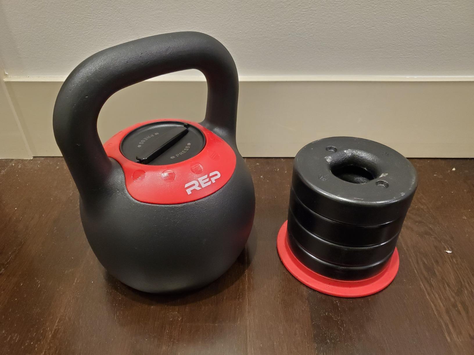 Rep Fitness Adjustable Kettlebell | Weight Set for Home Gym | Strength Training Equipment for Men & Women | Compact Steel Bell with Ergonomic Handle | 20-40 lb (9-18 kg) Variable Options customer photo 2