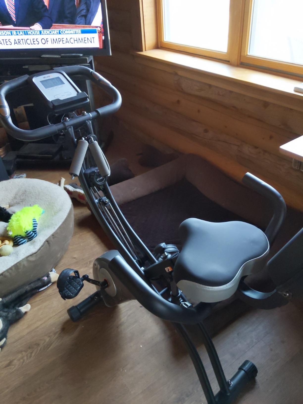 ATIVAFIT 5-in-1 Foldable Exercise Bike for Home, Upright & Recumbent Indoor Bike with 8-Level Magnetic Resistance, Resistance Bands, Quiet Cardio, Adjustable Seat customer photo 1