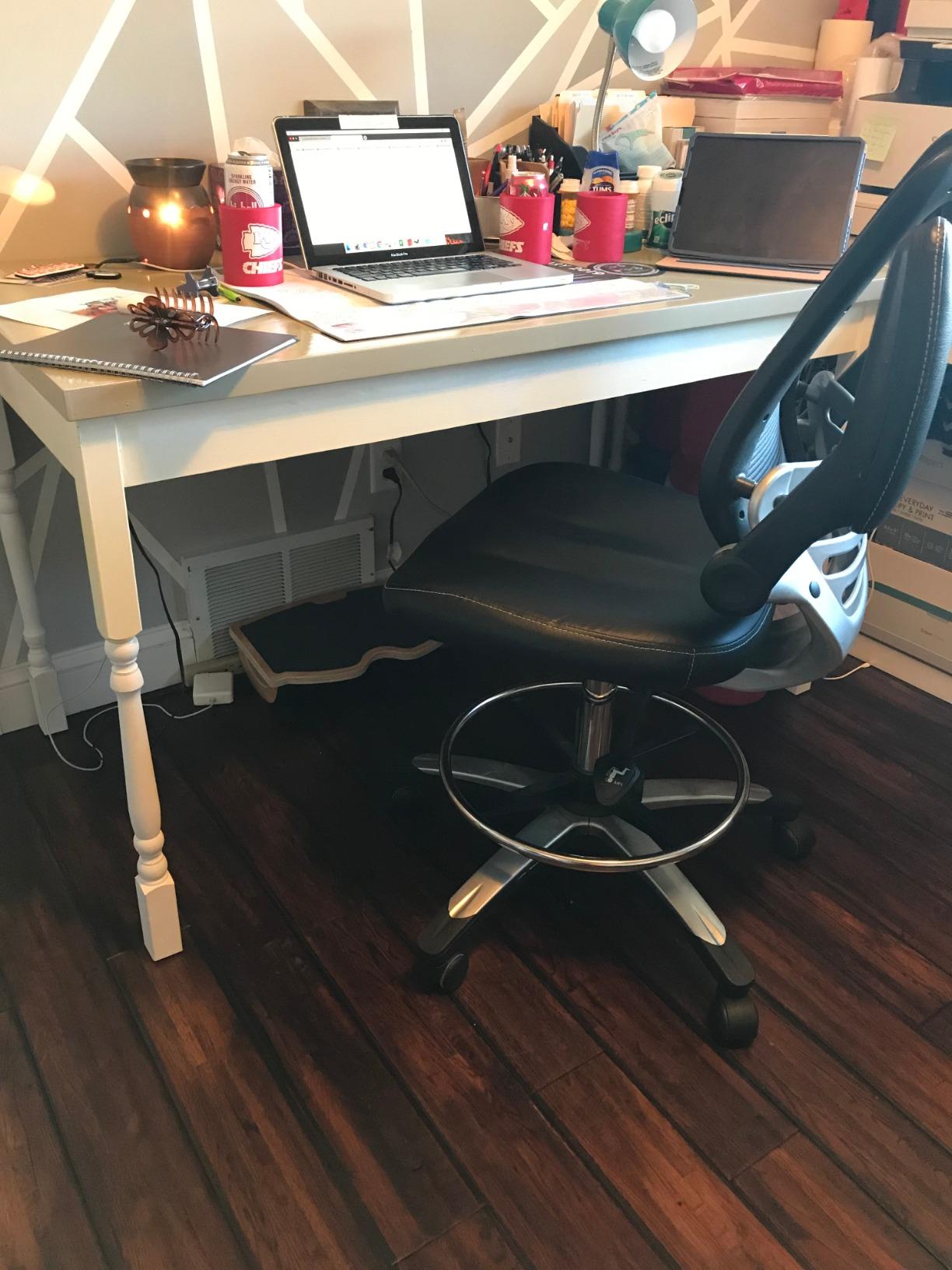StrongTek Under Desk Footrest, Wooden Rocking Foot Rest, 350lbs, Non-Slip | Standing Desk Use, Ergonomic Foot Stool for Enhanced Circulation, Wide Rocker Balance Board, No Assembly for Office Home customer photo 2