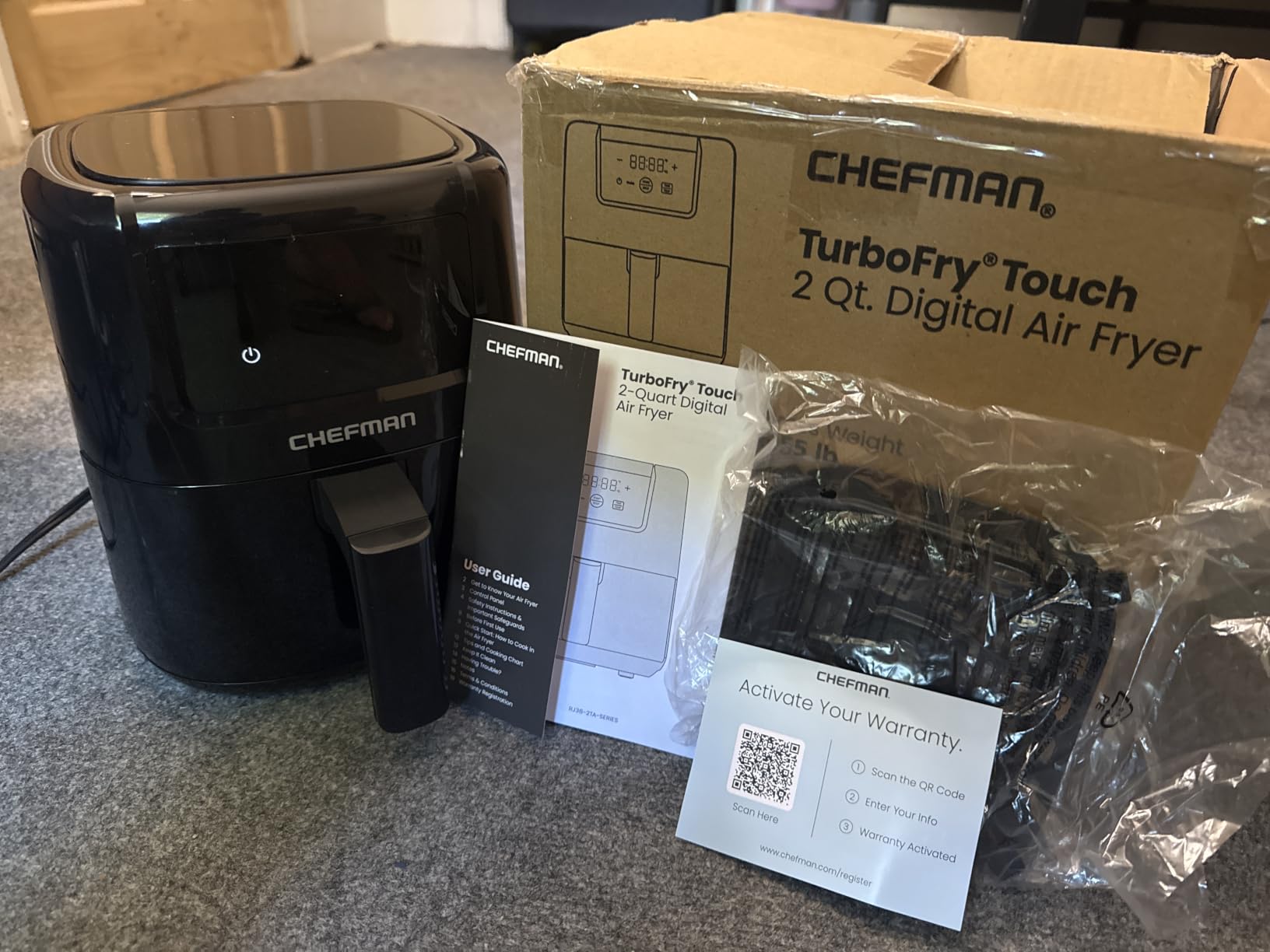 CHEFMAN Small, Compact Air Fryer Healthy Cooking, 2 Qt, Nonstick, User Friendly and Adjustable Temperature Control w/ 60 Minute Timer & Auto Shutoff, Dishwasher Safe Basket, BPA-Free, Black customer photo 2