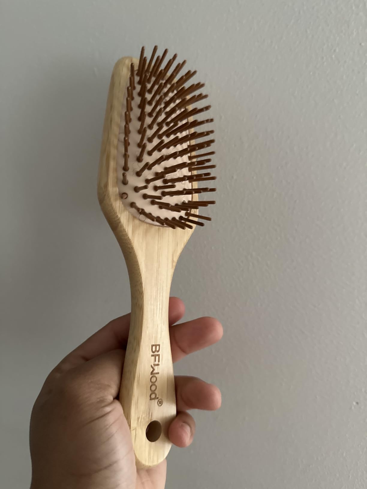 BFWood Bamboo Paddle Hair Brush, Detangler Hairbrush with Bamboo Bristles | BFWood Natural Bamboo Bristles, Wooden Paddle Detangling Hairbrush for Scalp Massage, Hair Growth for Women Men customer photo 2
