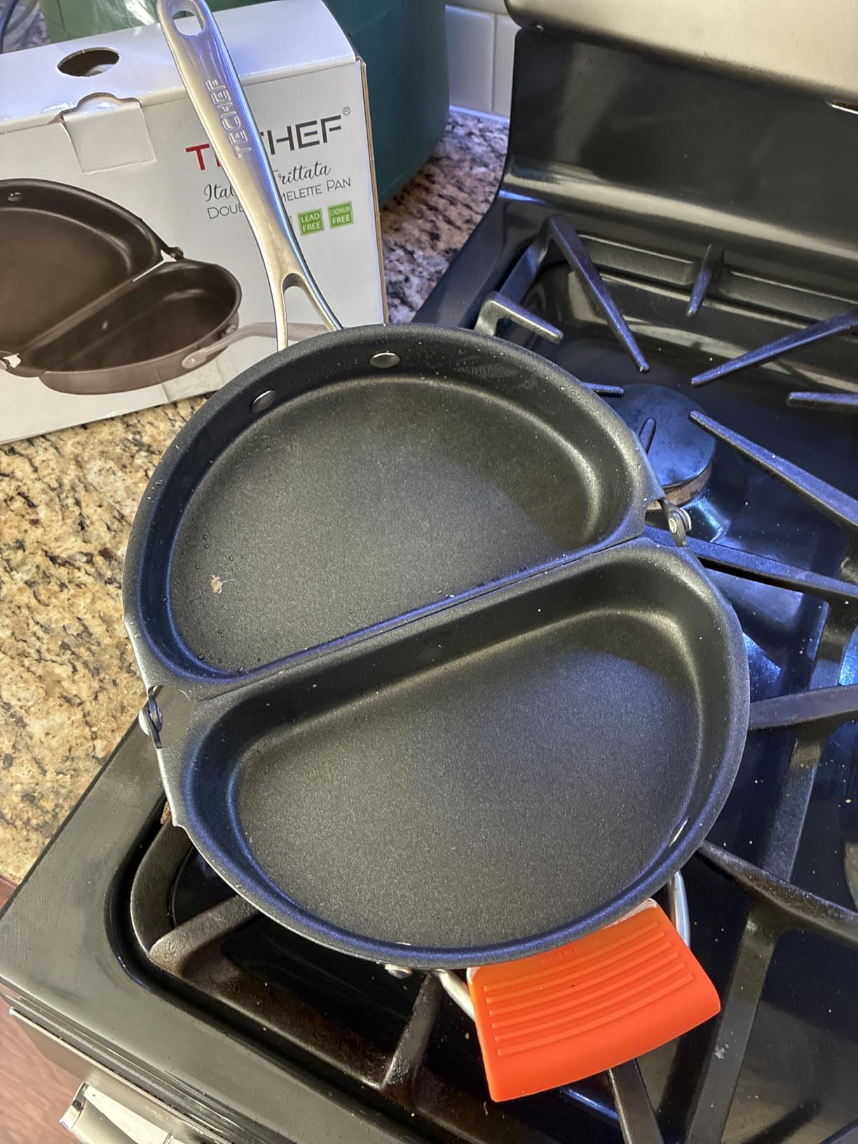 TECHEF - Frittata and Omelette Pan, Nonstick Double Sided Folding Egg Pan, Made in Korea (PFOA Free) (Black) customer photo 2