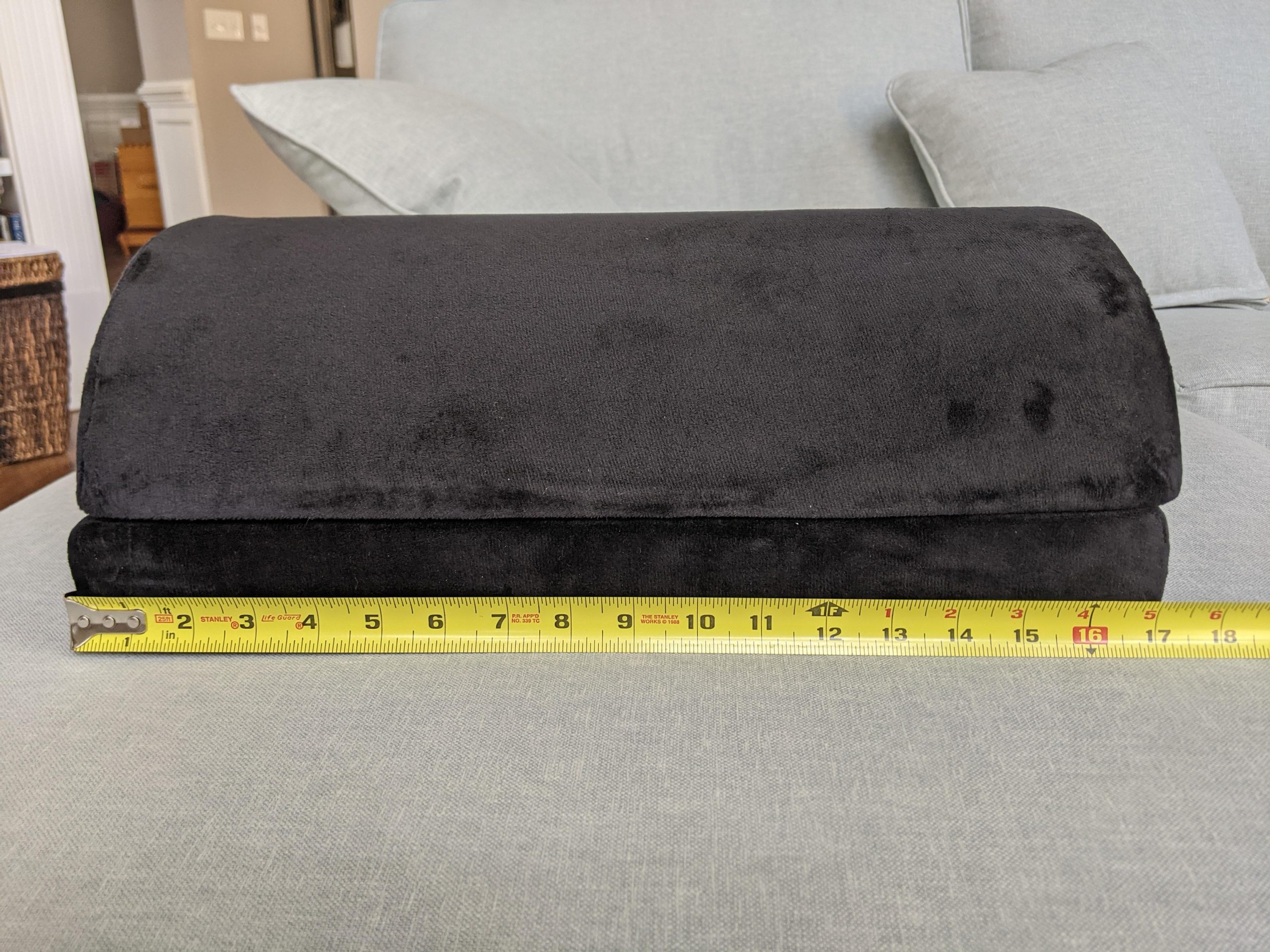 ErgoFoam Foot Rest for Under Desk at Work Adjustable - Chiropractor-Endorsed, High-Density Foam, Velvet (Black) customer photo 2