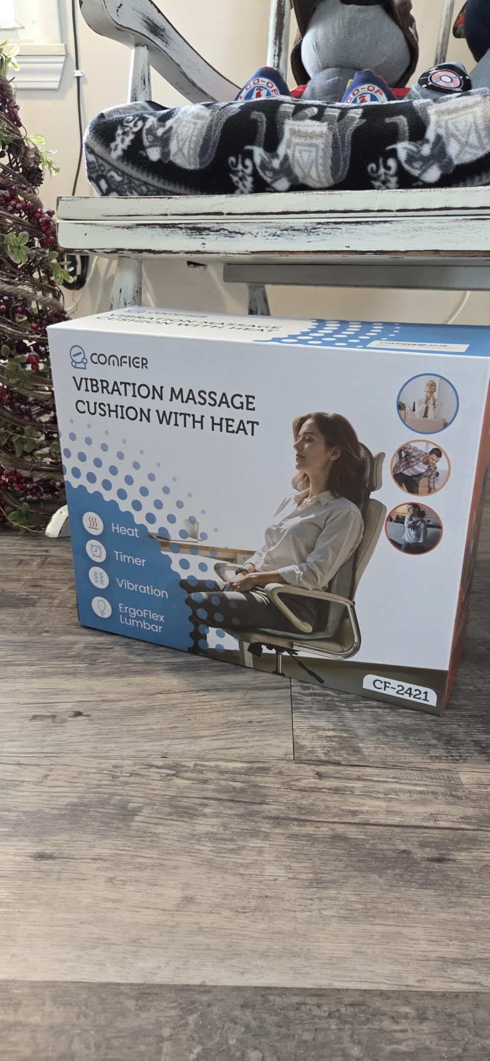 COMFIER Vibration Back Massager with Heat, 10-Motor Massage Seat Cushion for Chair, Graphene Heated Massage Chair Pad for Back, Lumbar & Thighs customer photo 2