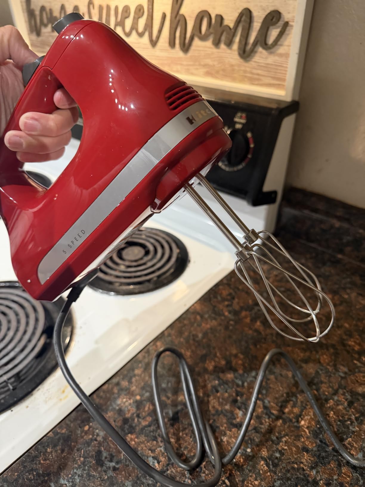 KitchenAid 5 Ultra Power Speed Hand Mixer, KHM512, Ink Blue | 5 Speeds, Lockable swivel cord, Turbo Beaters, Easy release button, Dishwasher-safe beaters customer photo 1