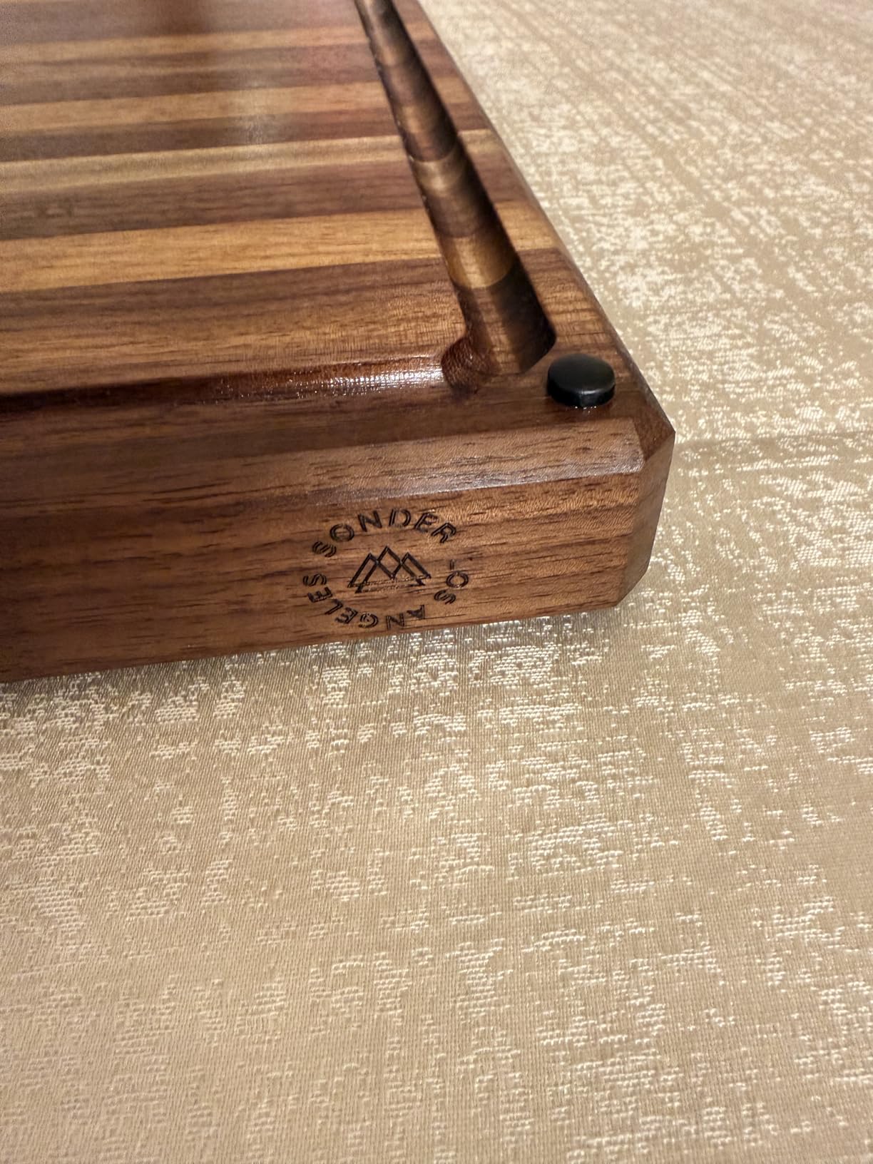 Sonder Los Angeles Laurel Cutting Board | Teak Edge Grain Cutting Board for Kitchen with Juice Groove | Reversible Charcuterie Butcher Block | Gift Box Included | 18x14x1.25 in customer photo 2