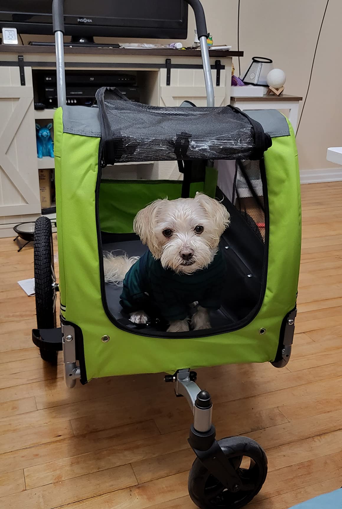 Tiggo Veelar Sports Pets Large Dog Bike Trailer & Stroller for Medium, Large Dog or Multiple Small Dogs, Pet Stroller for Dogs Up to 78 lbs, Parking Brakes, Low Center of Gravity customer photo 2