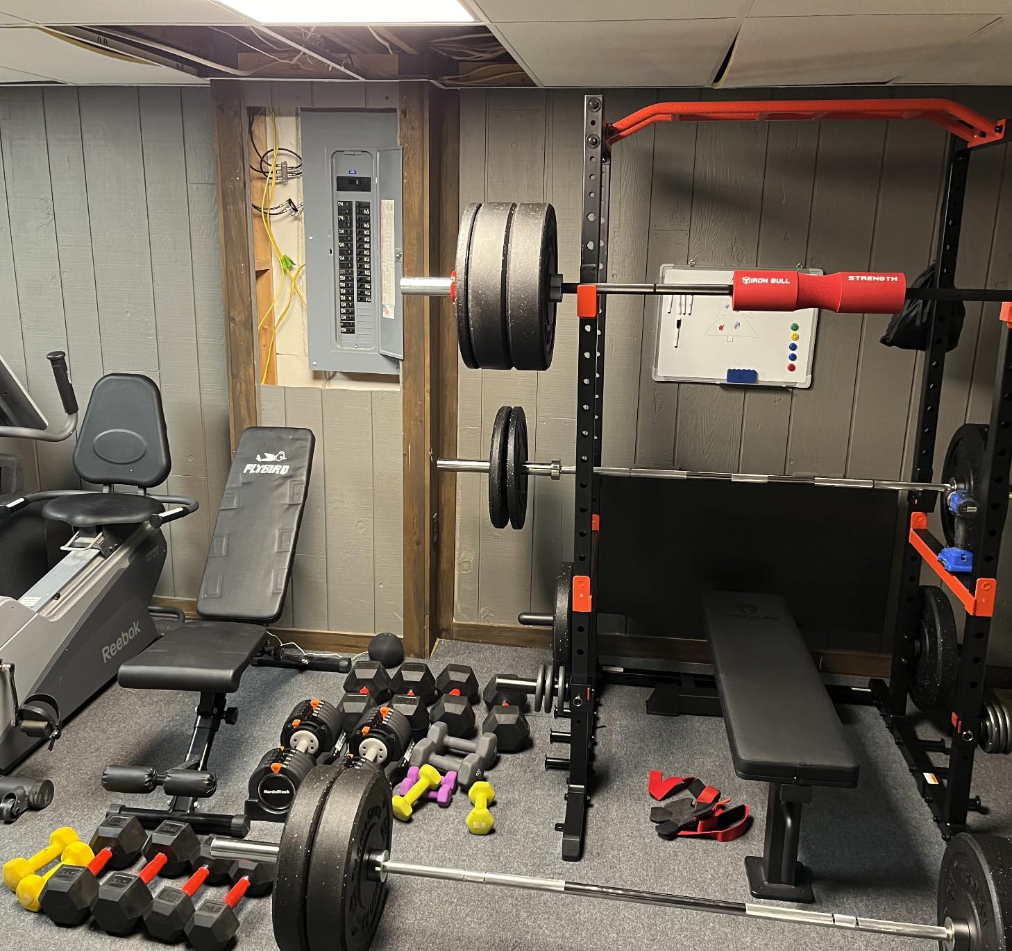 Sunny Health & Fitness Power Zone Strength Rack Power Cage - 1000 LB Weight Capacity, Spotter Bar, Angled Pull-Up Bar, J-Hooks customer photo 2