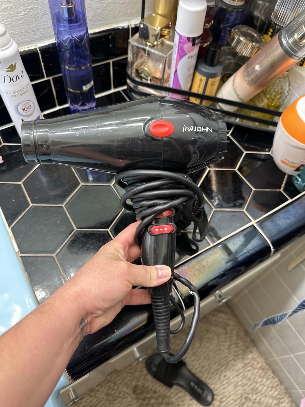 JOHN Hair Blow Dryer,Professional Salon Ionic 2200W,Blast Turbo 6900,Black customer photo 2