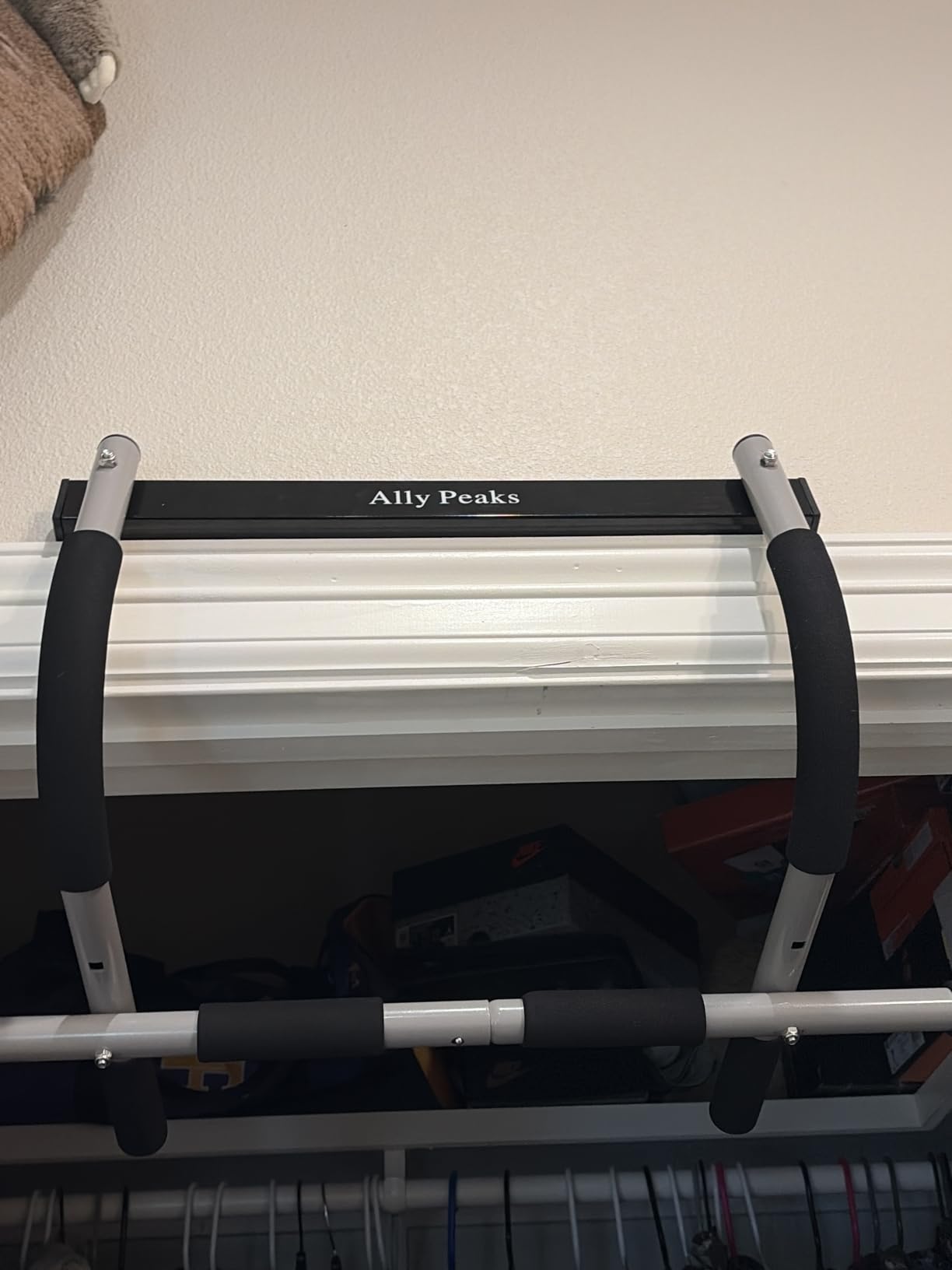 Ally Peaks Pull Up Bar for Doorway | Thickened Steel Max Limit 440 lbs Upper Body Fitness Workout Bar | Multi-Grip Strength for Doorway | Indoor Chin-Up Bar Fitness Trainer for Home Gym Portable customer photo 1