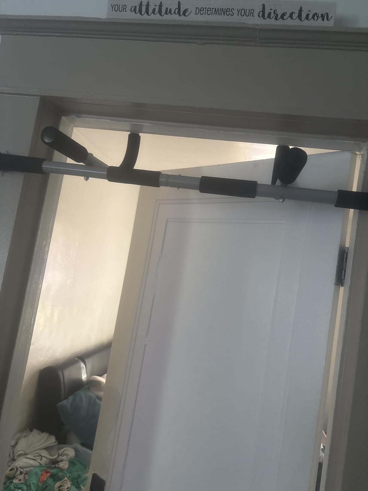 Ally Peaks Pull Up Bar for Doorway | Thickened Steel Max Limit 440 lbs Upper Body Fitness Workout Bar | Multi-Grip Strength for Doorway | Indoor Chin-Up Bar Fitness Trainer for Home Gym Portable customer photo 2