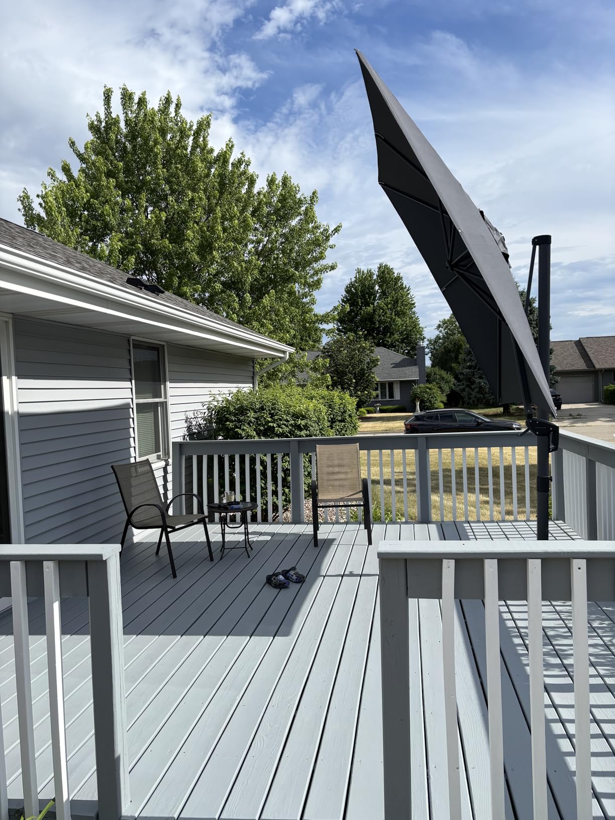 PURPLE LEAF 9' X 11.5' Patio Umbrella Outdoor Cantilever Rectangle Umbrella Aluminum Offset Umbrella with 360-degree Rotation for Garden Deck Pool Patio, Grey customer photo 1