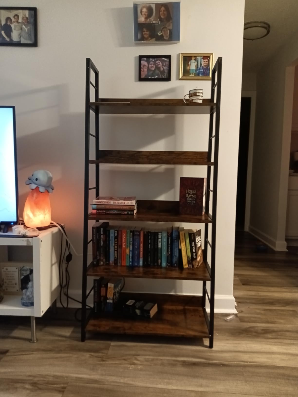 IRONCK 5 Tier Ladder Bookcase with Metal Frame Rustic Brown | Bookshelves and Bookcases, Open Display Shelves customer photo 1