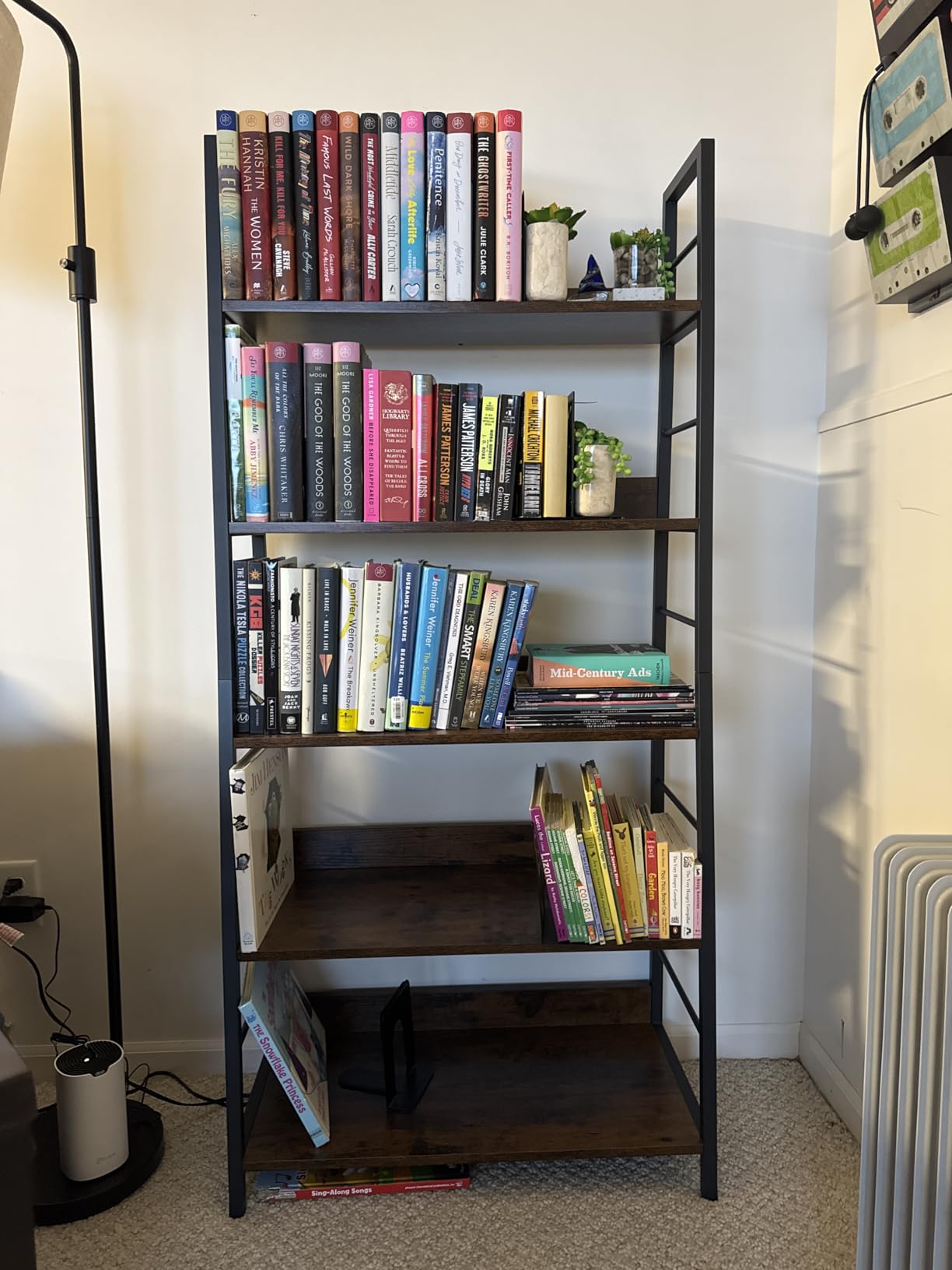 IRONCK 5 Tier Ladder Bookcase with Metal Frame Rustic Brown | Bookshelves and Bookcases, Open Display Shelves customer photo 2