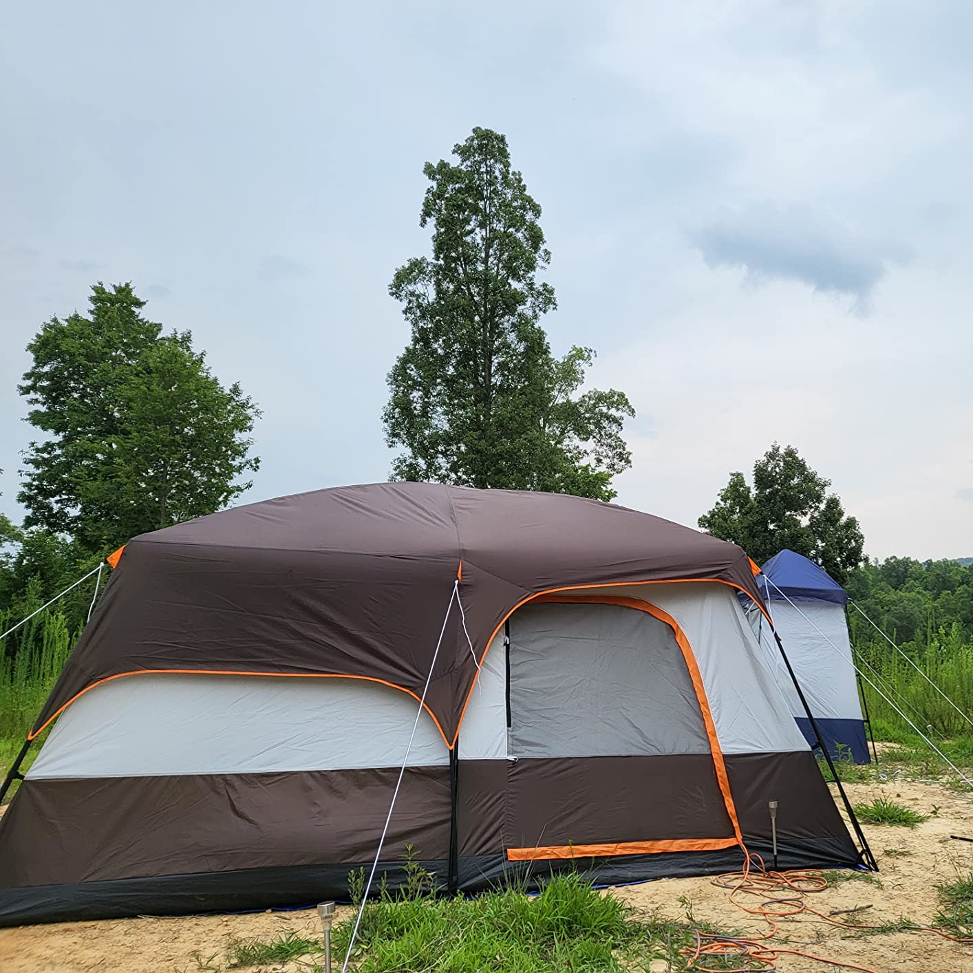 Extra Large Tent 8-10-12-14 Person(A), Family Cabin Tents, 2 Rooms, 3 Doors and 3 Windows with Mesh, Straight Wall, Waterproof, Double Layer, Big Tent for Outdoor, Picnic, Camping, Family Gathering customer photo 1