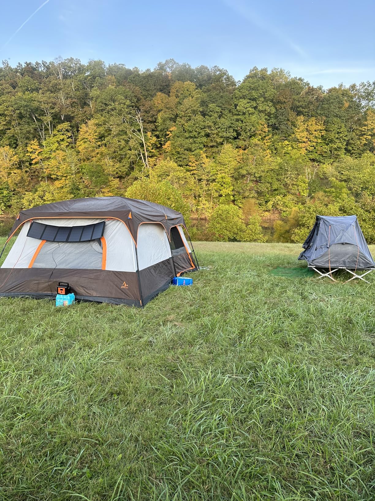 Extra Large Tent 8-10-12-14 Person(A), Family Cabin Tents, 2 Rooms, 3 Doors and 3 Windows with Mesh, Straight Wall, Waterproof, Double Layer, Big Tent for Outdoor, Picnic, Camping, Family Gathering customer photo 2