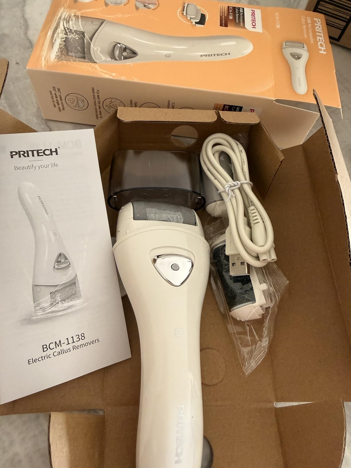 Electric Foot Callus Remover, Rechargeable Foot File for Dead Skin Care | Portable Electronic Pedicure Kit, Waterproof Hard Skin Scraper Tool with 3 Roller Heads for Cracked Heels & Home Spa customer photo 2