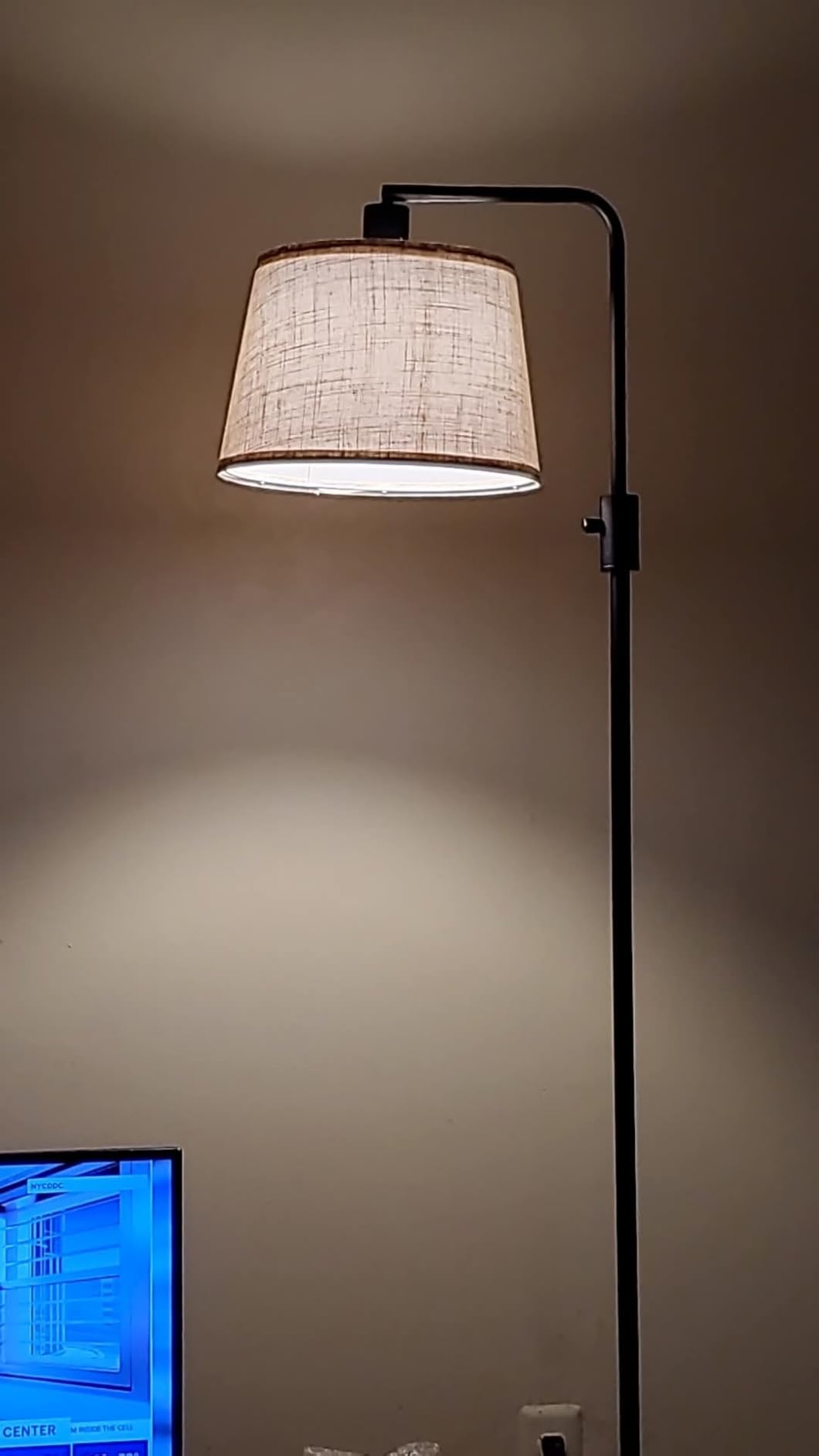 Dimmable Floor Lamp, 1000 Lumens LED Edison Bulb Included, Arc Floor Lamps for Living Room Modern Standing Lamp with Linen Shade, Tall Lamp for Bedroom Office Dining Room - Black customer photo 1