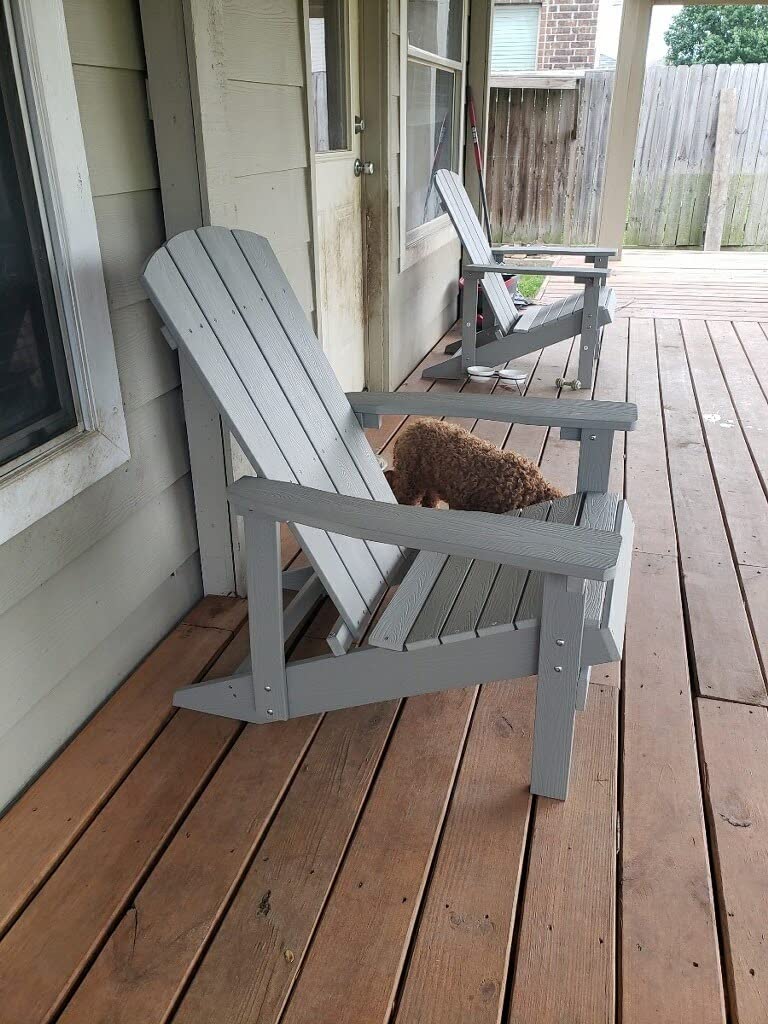 Charlestown Poly Resin Adirondack Chair - Gray - All Weather - Indoor/Outdoor - Set of 2 customer photo 2