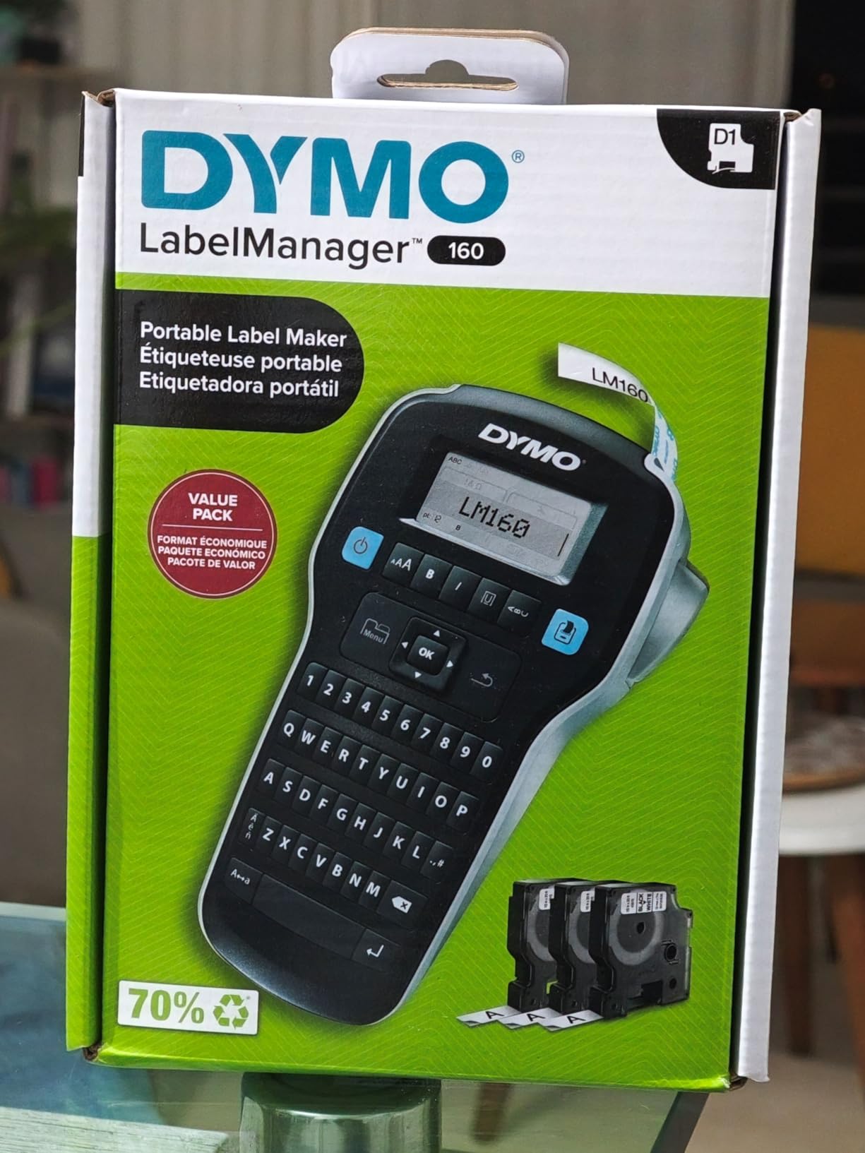 DYMO LabelManager 160 Label Maker Bundle with 3 D1 Label Cassettes, Portable Handheld, QWERTY Keyboard, One-Touch Smart Keys, Large Display, Home & Office Organization customer photo 2