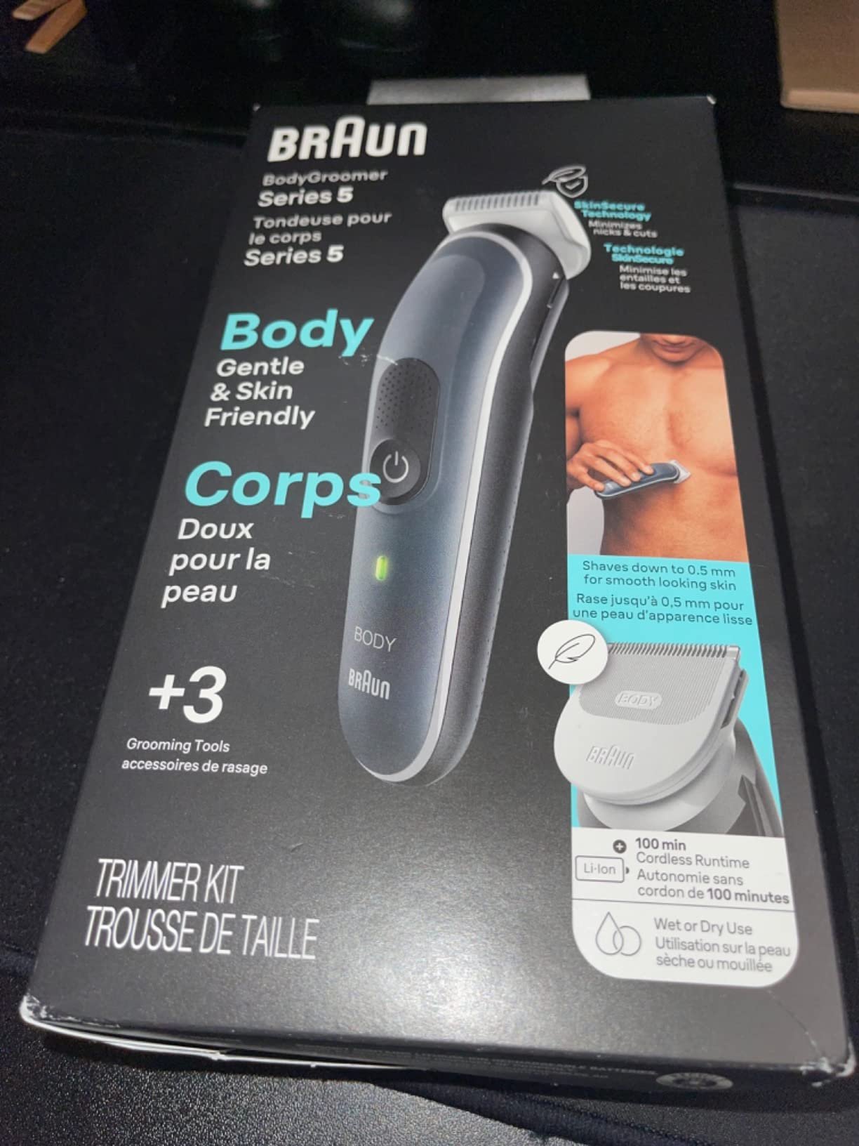 Braun Body Groomer 5 for Men, BG5340, Manscaping Tool, SkinShield Technology, Sensitive Comb, Lifetime Sharp Metal Blade, Body Groomer for Men, Gray/White customer photo 1