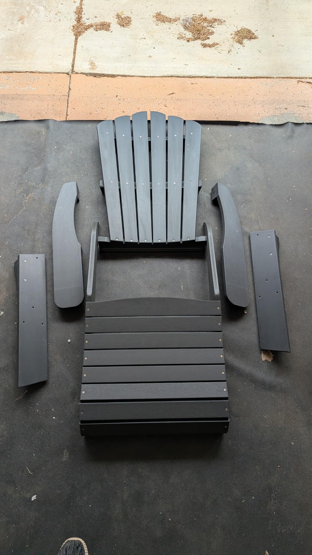 Psilvam Modern Adirondack Chairs, Oversized Poly Lumber Outdoor Fire Pit Chairs, 350 lb Weight Capacity, Suitable for Garden and Patio (1, Dark Brown) customer photo 2