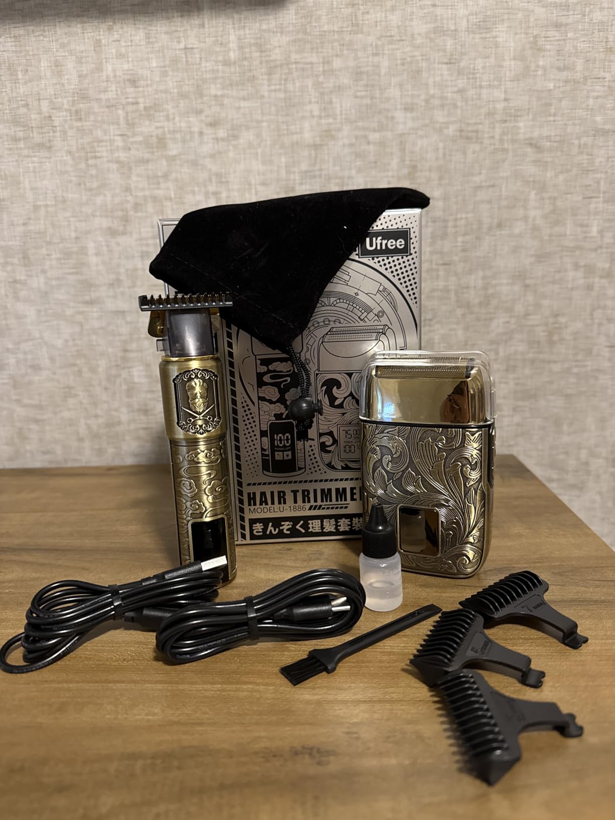 Ufree Foil Shaver and Beard Hair Trimmer Set, Men Electric Razor, Mens Gifts | 6500-7500RPM Head Shavers for Bald, Zero-Gap, Type-C, LED Display, T-Blade Line Versatile for Mustache, Stubble & Crisp Edge customer photo 2
