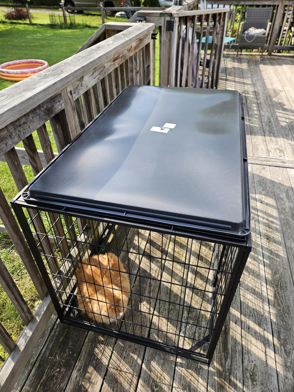 Feandrea 42.1 Inch Heavy Duty Dog Crate, Metal Escape Proof Kennel with Double Doors and Convenient Feeding Door, Removable Tray, Easy to Clean, XL Pet Crate for Large and Medium Dogs, Black customer photo 2