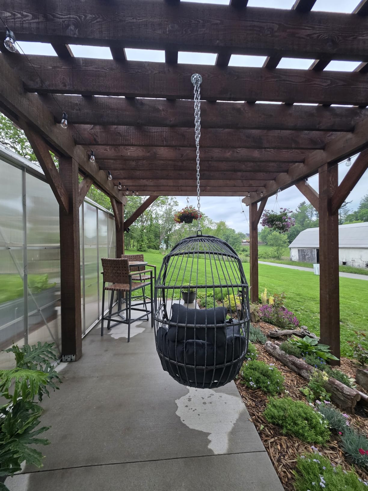 RADIATA All-Weather Swing Egg Chair No Stand, 350lbs Outdoor Sturdy Wicker Hammock Seat with Cushions, Comfy Portable Hanging Egg Basket Seat for Balcony Patio Bedroom Tree or Ceiling, Beige customer photo 1