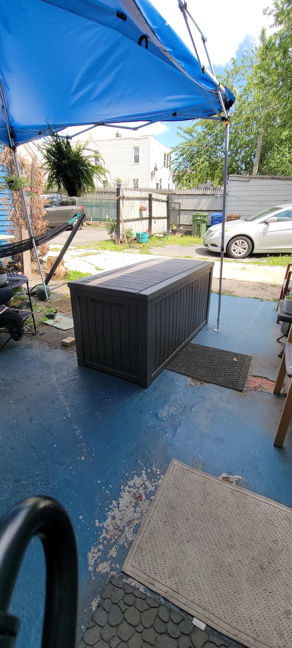 YITAHOME 180 Gallon Large Outdoor Storage XL Deck Box w/Divider for Patio | Outdoor Cushions, Garden Tools, Sports Equipment and Pool Supplies, Waterproof, Resin, Lockable, Black customer photo 2