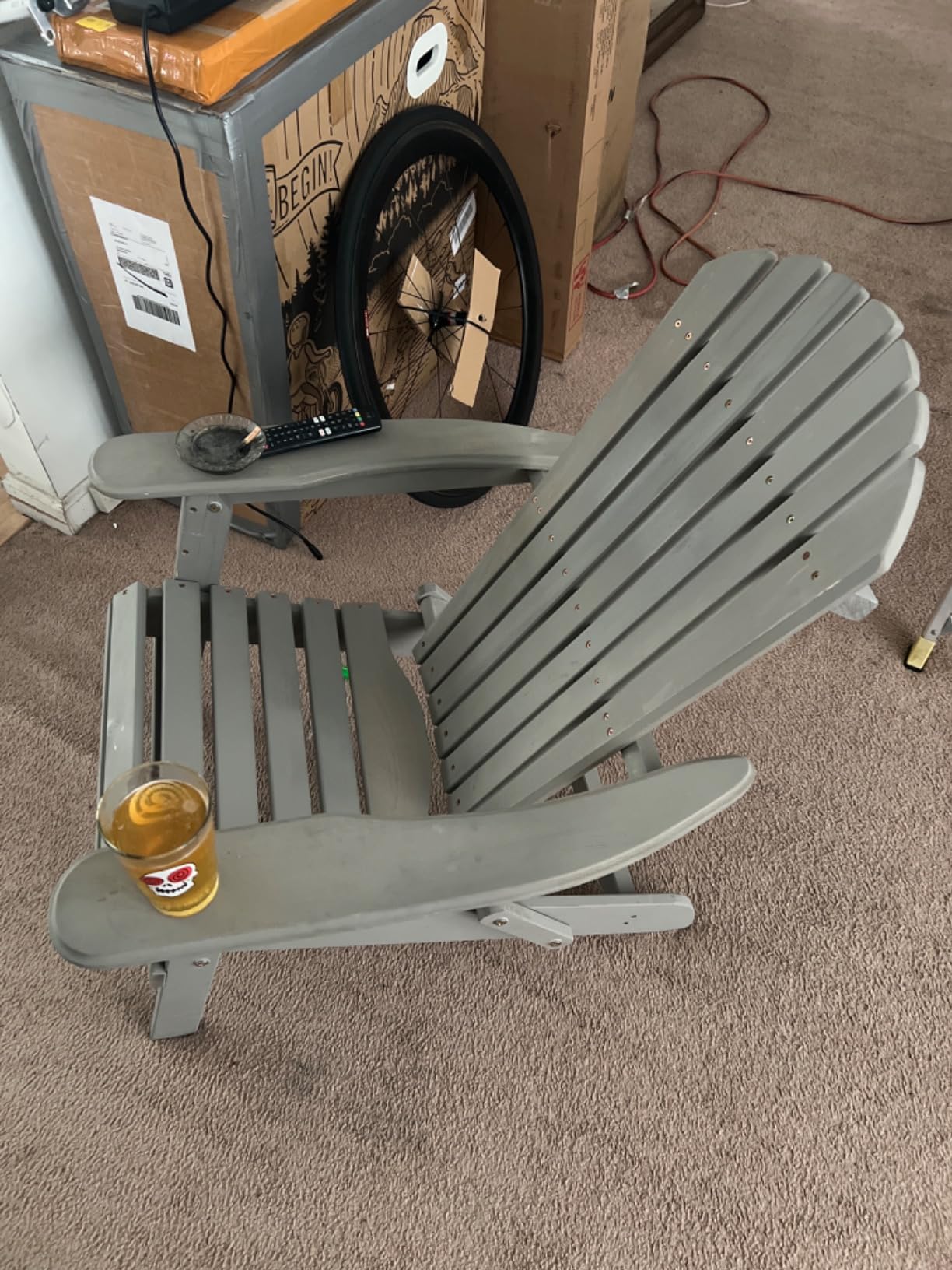 Outdoor Wooden Folding Adirondack Chair Set of 2 with Pre-Assembled BackRest, Wood Patio Chair for Garden Backyard Porch Pool Deck Firepit customer photo 2