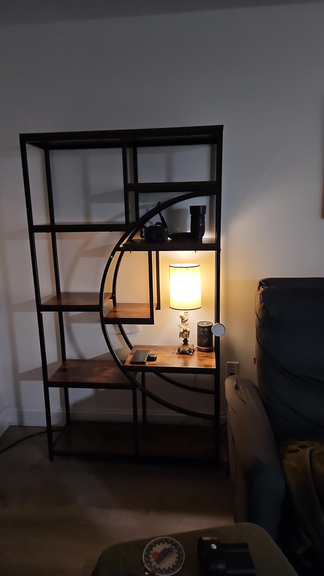 Tribesigns Bookshelf, Industrial 5 Tier Etagere Bookcase, Freestanding Tall Bookshelves Display Shelf Storage Organizer with 9-Open Storage Shelf for Living Room, Bedroom customer photo 1