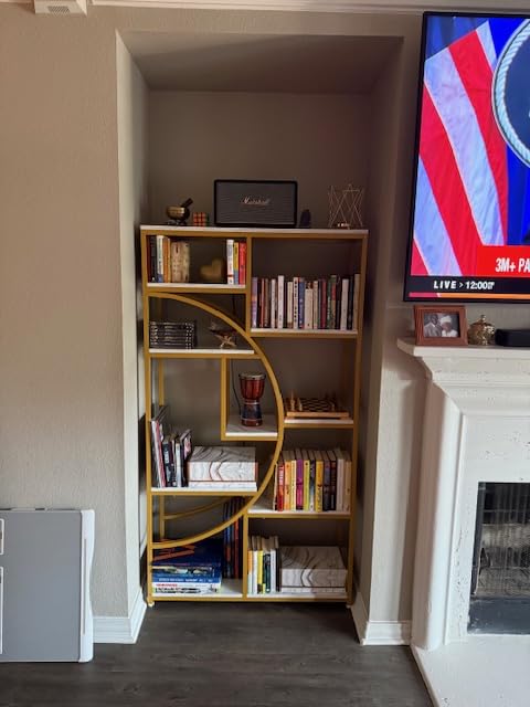 Tribesigns Bookshelf, Industrial 5 Tier Etagere Bookcase, Freestanding Tall Bookshelves Display Shelf Storage Organizer with 9-Open Storage Shelf for Living Room, Bedroom customer photo 2