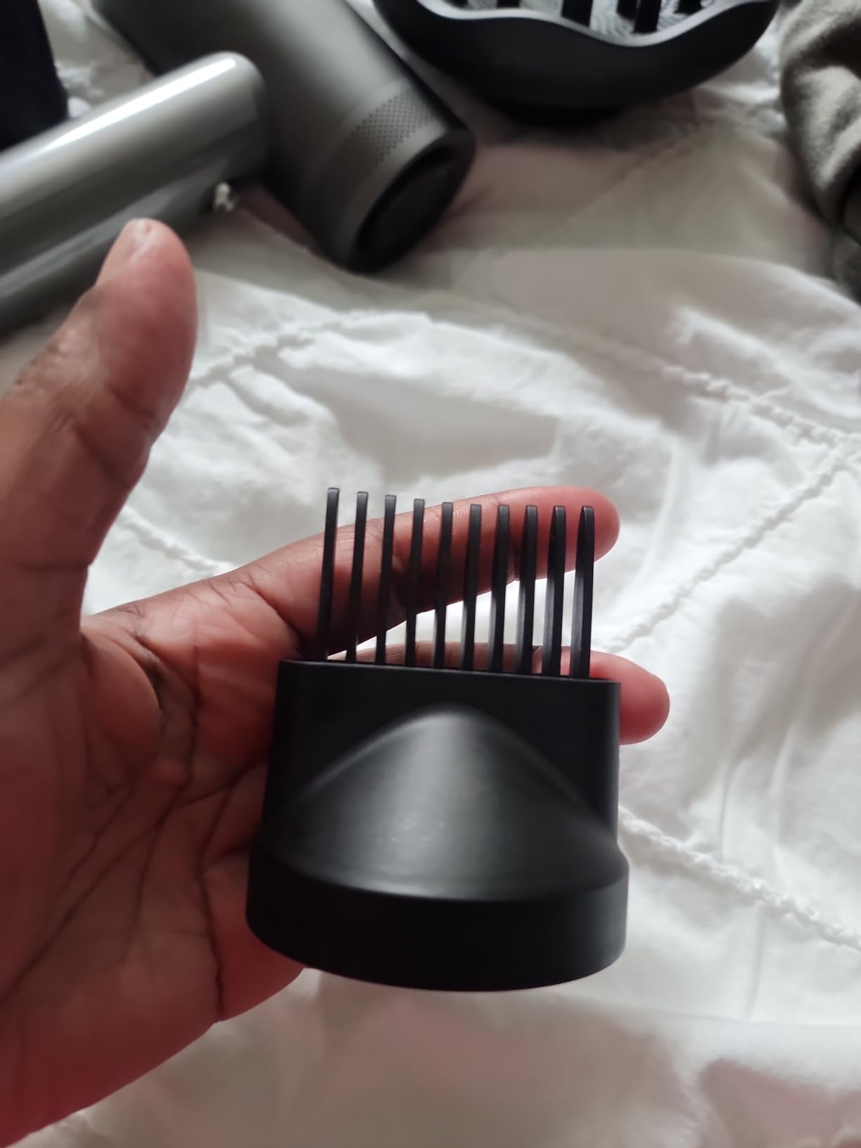 TYMO Blow Dryer with Comb - 1500W Professional High Speed Blow Dryer with Diffuser, 110,000RPM Fast Dry, 200 Million Ionic Diffuser Hairdryer, 4 Temps & 3 Speeds, 8 Ft Cord for Salon, Metal Gray customer photo 2