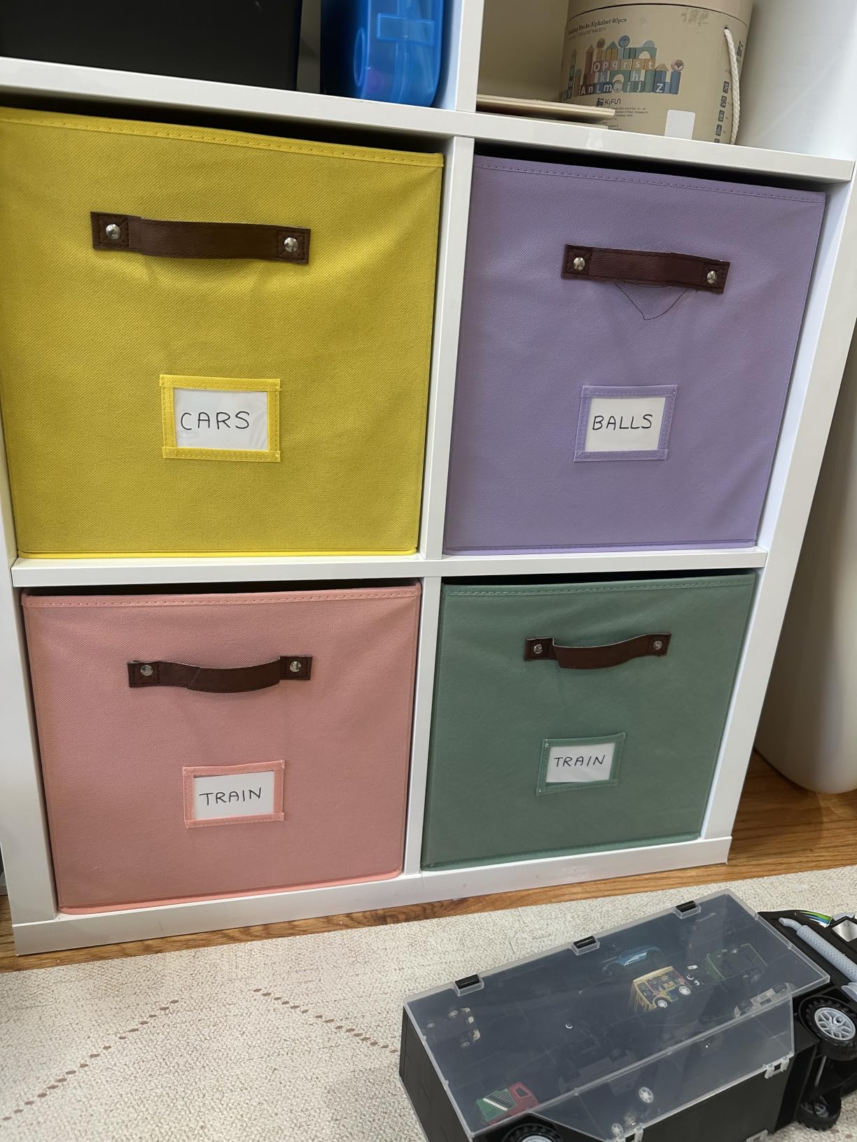 DECOMOMO Storage Bins, Cube Storage Bin with Labels | 10.5
