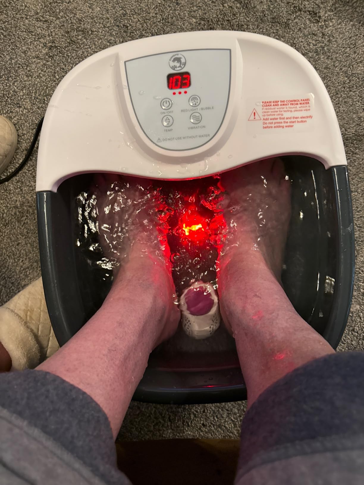 Foot Spa Bath Massager with Heat, Foot Soaking Tub with 22 Massage Rollers, Temperature Control, Jets, Bubbles, Epsom Salt and Vibration, Foot Bath soak tub for Relaxation - Grey customer photo 2