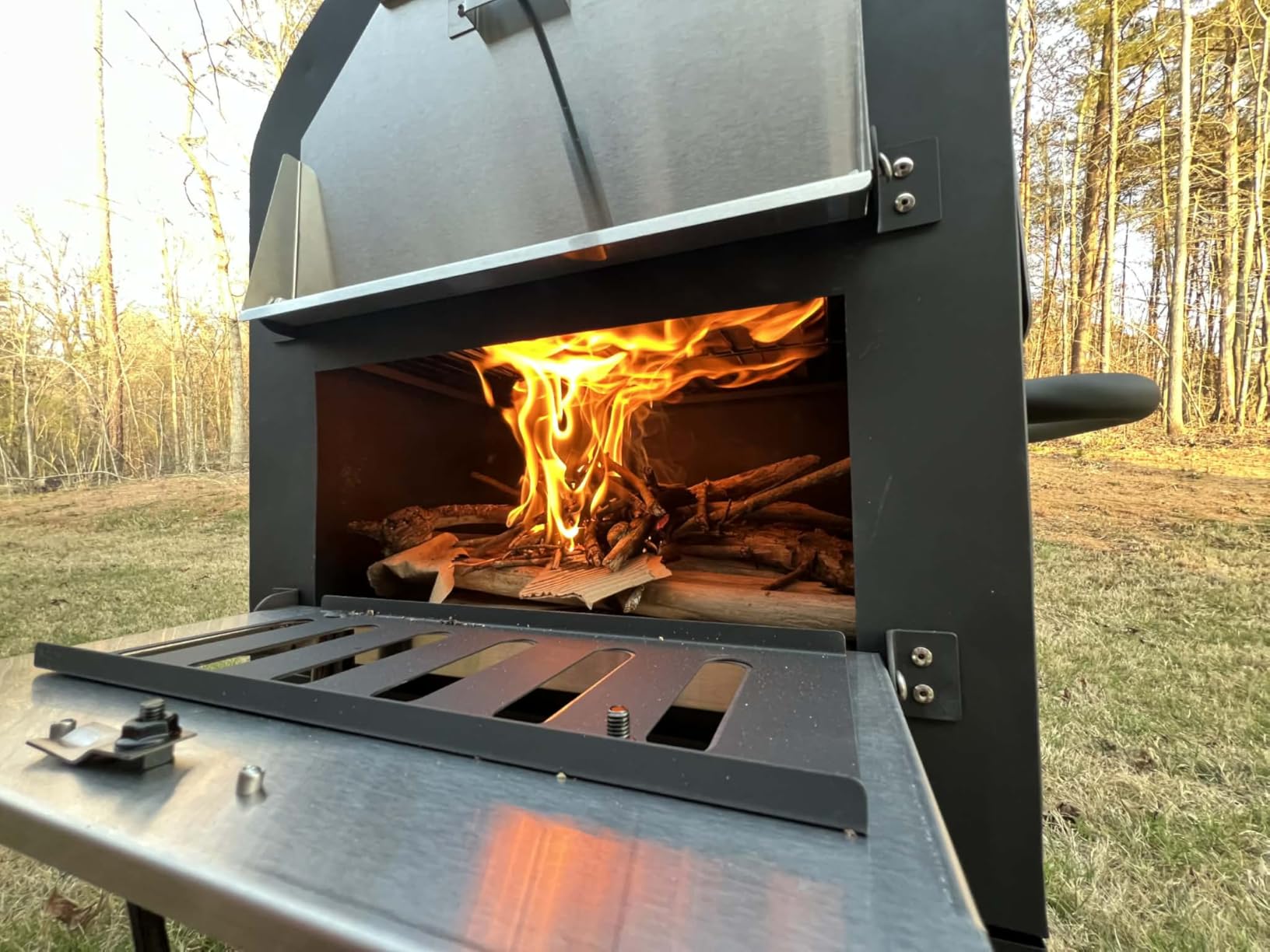 COSTWAY Outdoor Pizza Oven, Wood Fired Pizza Oven for Outside | Patio Pizza Grill with Pizza Stone, Pizza Peel, and Waterproof Cover for Backyard Camping customer photo 2