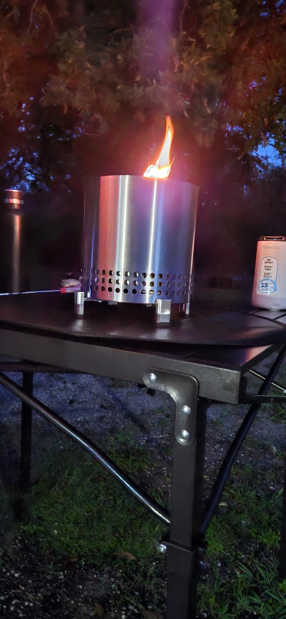Solo Stove Mesa XL, 7 Inch Tabletop Fire Pit with Stand - Smokeless, Stainless Steel Fire Pit for Camping, Outdoor & Patio- Wood Burning or Pellet Fueled Portable Bonfire, 2.3lbs, Stainless Steel customer photo 1